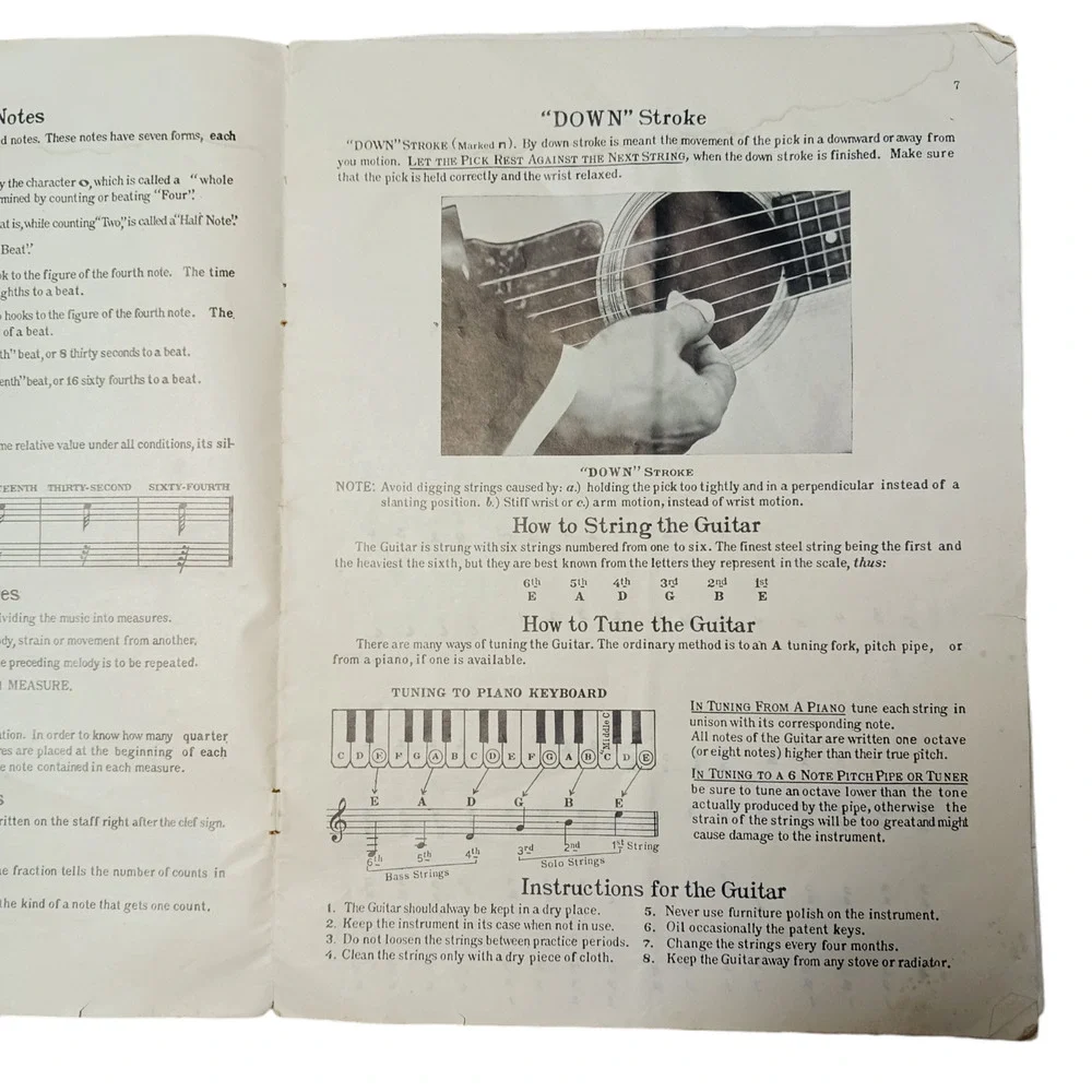 Vintage 1938 Modern Spanish Guitar Method Instruction Collectible Song Book